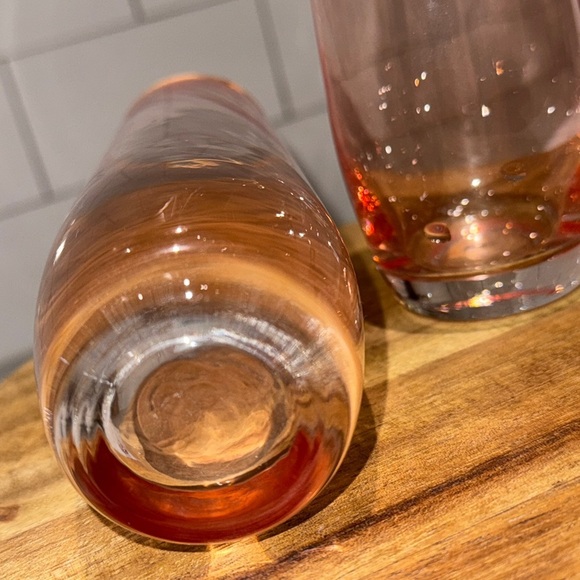 Vintage Rose Color Gold Rimmed Champagne and Shot Glasses - Picture 5 of 8